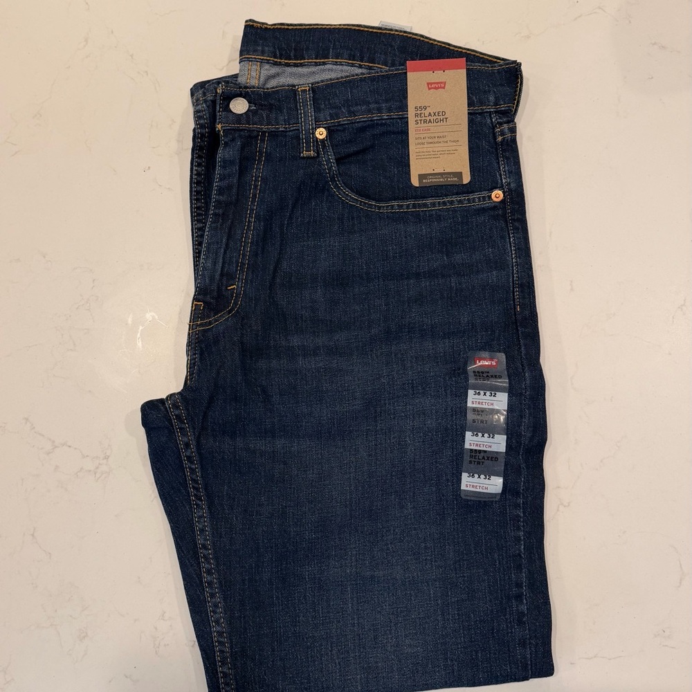 Levi's Men's Dark Blue Slim Straight Jeans